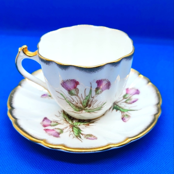 Antique Thistle tea cup and saucer made by Stanley,  England - Picture 1 of 6
